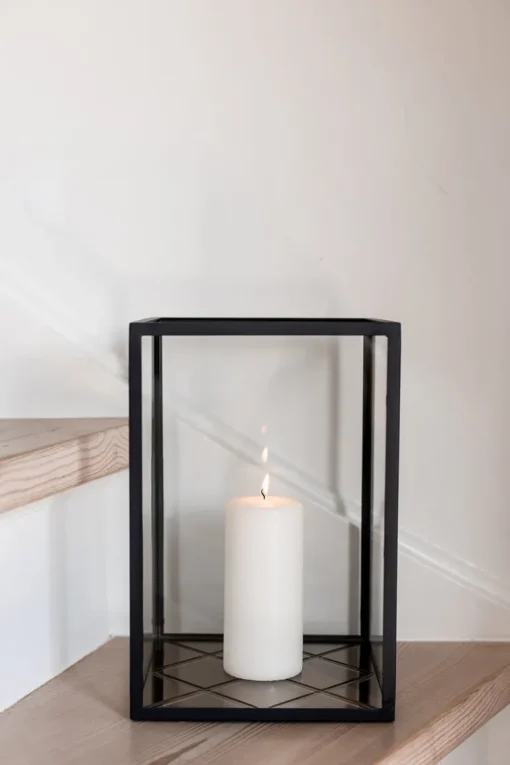 Harlequin Lantern - Bronze Mirror, Black Frame Small (20*20*30)