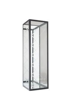 Harlequin Lantern - Clear Mirror, Black Frame Large - wall mounted (20*20*65)