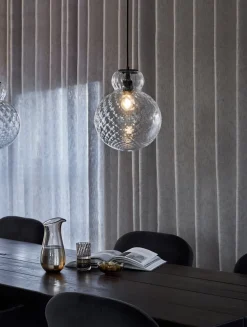 Lily Pendant Lamp - Clear - Black Metal Harlequin Large