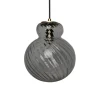Lily Pendant Lamp - Grey - Brass Metal Swirl Small