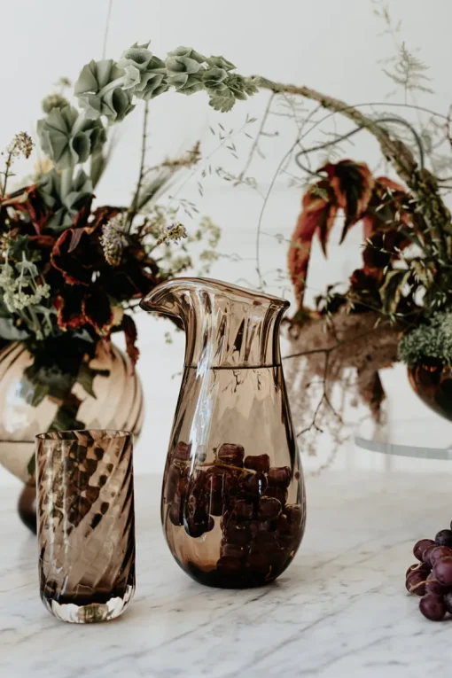Meadow Pitcher No. 2 - Swirl - cylinder - Topaz