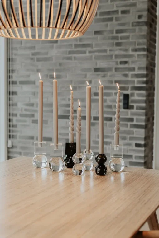 The Curly Candle Collection - Packed with 4 Pieces per box - Thunder Grey Middle Curled