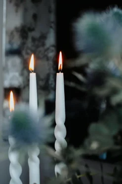 The Curly Candle Collection - Packed with 4 Pieces per box - Mighty Blue Middle Curled