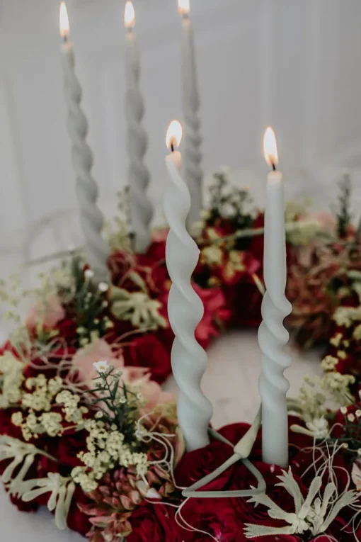 The Curly Candle Collection - Packed with 4 Pieces per box - Essential Emerald Middle Curled