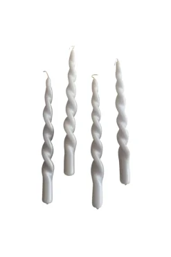 The Pearl Candle Collection - Packed with 4 Pieces per box - Grey Pearl Fully Curled