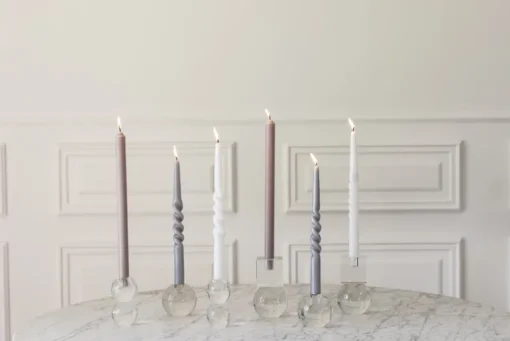 The Pearl Candle Collection - Packed with 4 Pieces per box - White Pearl Middle Curled